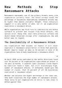 New Methods to Stop Ransomware Attacks,Security and Storage Finally Create a Sensible Union,Backup's Two-Pronged Response to R