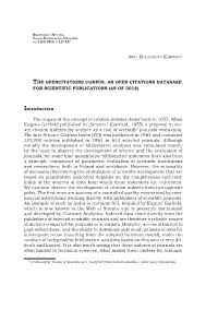 The Opencitations Corpus: an Open Citations Database for Scientific Publications (As of 2018) 1