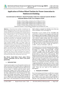 Application of Pelton Wheel Turbine for Power Generation in Multistoried Building