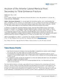 Avulsion of the Anterior Lateral Meniscal Root Secondary to Tibial Eminence Fracture
