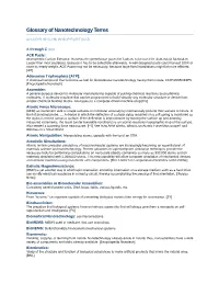 Glossary of Nanotechnology Terms