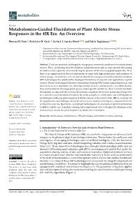 Metabolomics-Guided Elucidation of Plant Abiotic Stress Responses in the 4IR Era: an Overview