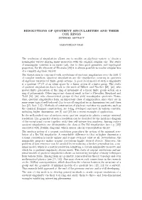 Resolutions of Quotient Singularities and Their Cox Rings Extended Abstract