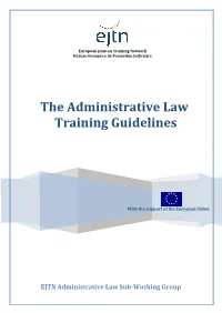 The Administrative Law Training Guidelines