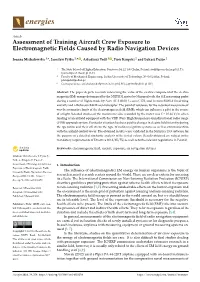 Assessment of Training Aircraft Crew Exposure to Electromagnetic Fields Caused by Radio Navigation Devices
