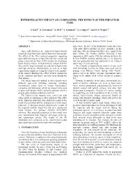 Hypervelocity Impact on Composites: the Effect of the Impactor Type