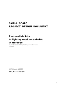 SMALL SCALE PROJECT DESIGN DOCUMENT Photovoltaic Kits To