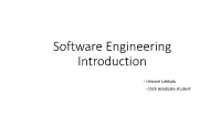 Software Engineering Introduction