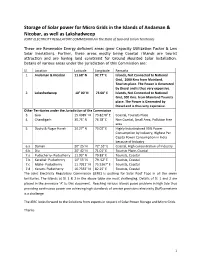 Storage of Solar Power for Micro Grids in the Islands of Andaman