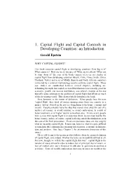 1. Capital Flight and Capital Controls in Developing Countries: an Introduction