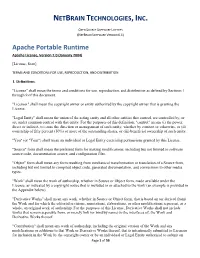 Apache Portable Runtime Apache License, Version 2.0 (January 2004)