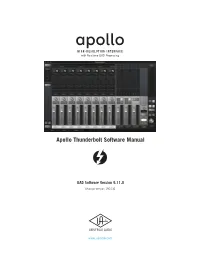Apollo Thunderbolt Console Software Manual