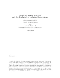 Monetary Policy Mistakes and the Evolution of Inflation Expectations