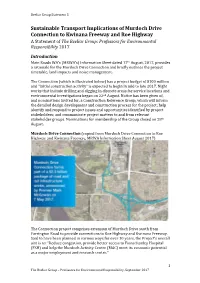 Sustainable Transport Implications of Murdoch Drive Connection To