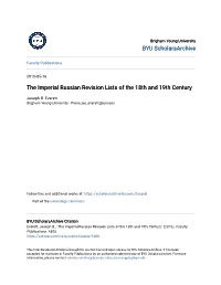 The Imperial Russian Revision Lists of the 18Th and 19Th Century