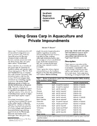 Using Grass Carp in Aquaculture and Private Impoundments