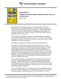 Work Rules! Insights from Inside Google That Will Transform How You Live and Lead by Laszlo Bock
