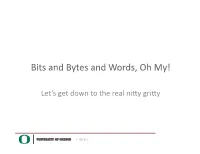 Bits and Bytes and Words, Oh My!