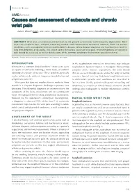 Causes and Assessment of Subacute and Chronic Wrist Pain