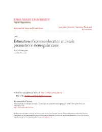 Estimation of Common Location and Scale Parameters in Nonregular Cases Ahmad Razmpour Iowa State University