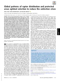 Global Patterns of Raptor Distribution and Protected Areas Optimal Selection to Reduce the Extinction Crises