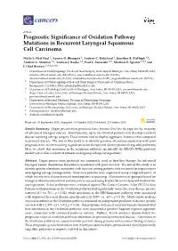 Prognostic Significance of Oxidation Pathway Mutations in Recurrent