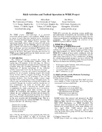 R&D Activities and Testbed Operation in WIDE Project