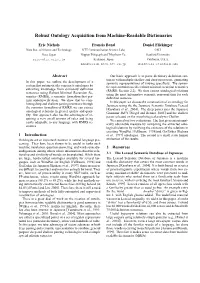 Robust Ontology Acquisition from Machine-Readable Dictionaries