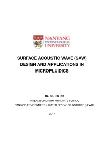 Surface Acoustic Wave (Saw) Design and Applications in Microfluidics