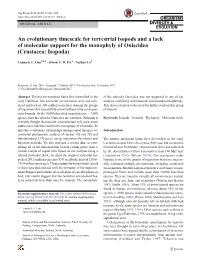 An Evolutionary Timescale for Terrestrial Isopods and a Lack of Molecular Support for the Monophyly of Oniscidea (Crustacea: Isopoda)