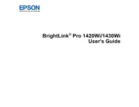 Brightlink Pro 1420Wi/1430Wi User's Guide