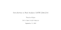 Introduction to Real Analysis MATH 5200-5210