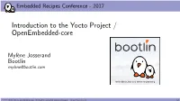 Introduction to the Yocto Project / Openembedded-Core