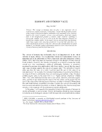 JÖRG LÖSCHKE/ Harmony and Intrinsic Value