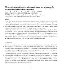 Moisture Transport in Observations and Reanalyses As a Proxy for Snow