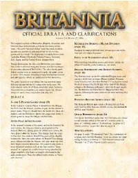 Official Errata and Clarifications