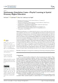 Spationomy Simulation Game—Playful Learning in Spatial Economy Higher Education