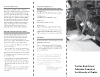 The Rare Book School Fellowship Program at the University of Virginia
