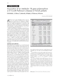Association of an Interleukin 1B Gene Polymorphism (-511) With