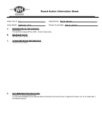 Board Action Information Sheet