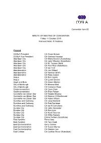 Draft Minute of Previous Meeting of Convention on 11 October