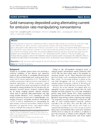 Gold Nanoarray Deposited Using Alternating Current for Emission Rate
