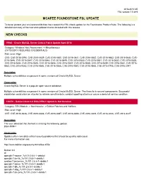 Mcafee Foundstone Fsl Update