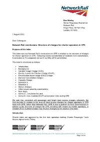 Network Rail Conclusions: Structure of Charges for Charter Operators in CP5