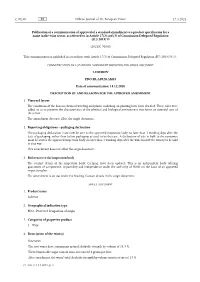 Publication of a Communication of Approval of a Standard
