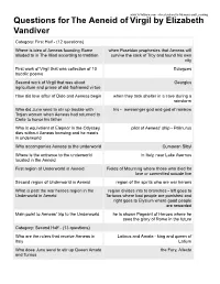 Questions for the Aeneid of Virgil by Elizabeth Vandiver