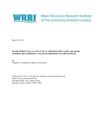 Report No. 422 DEVELOPMENT of an ANALYTICAL METHOD FOR