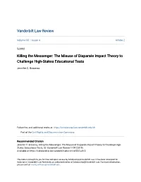 The Misuse of Disparate Impact Theory to Challenge High-Stakes Educational Tests