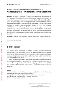 Aspectual Pairs in Georgian: Some Questions Vittorio S