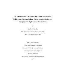 Calibration, Mercury Sodium Observation Stragegies, And